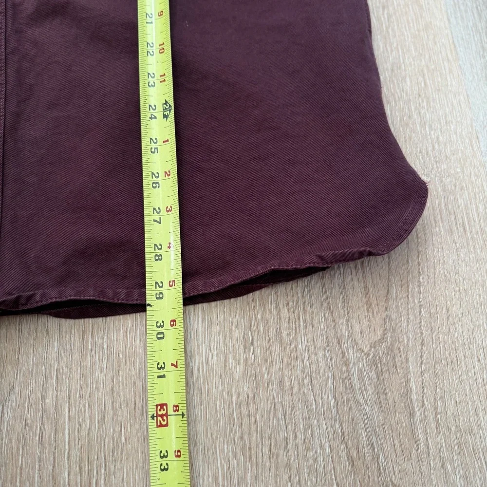 Banana Republic‎ Shirt Mens L Burgundy Button Down Utility Pockets Heavyweight